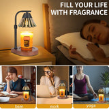 Candle Warmer Lamp with Timer & Dimmer, Farmhouse Electric Candle Lamp Wax Warmer for Jar Candles, Home Decor Gifts for Women, Grandma and Mom (09-Golden Green) copinpin