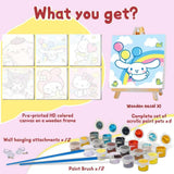 nekpiahu 6 Pack Cartoon Paint by Numbers for Kids with Framed Canvas-Cartoon Paint by Numbers for Kids Ages 4-8-12, Kid Paint by Number Crafts Kits for Home Wall Decor GIF 8X8incht(with Wooden Easel) nekpiahu