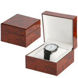 BAOPEND Wooden Single Watch Gift Box with Pillow, Wood Wristwatch Wrist Watch Case Storage Box for Christmas, Birthdays, Anniversary (Wood Color A) BAOPEND