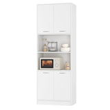 FOTOSOK 71" Pantry Cabinet, Kitchen Pantry Cabinet with Doors and Adjustable Shelves, Kitchen Cabinets Hutch Cupboard for Dining Room, White FOTOSOK