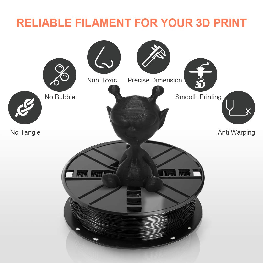 NOVAMAKER TPU Filament 1.75mm, Black Flexible 3D Printer Filament with 20g Cleaning Filament, 2.2lbs 1kg Spool, Dimensional Accuracy +/- 0.05mm, 95A Soft TPU Black NovaMaker