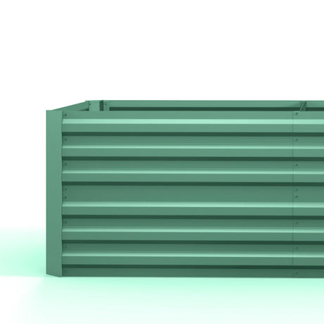Outsunny Galvanized Raised Garden Bed Kit with Reinforcing Bars, Large and Tall Metal Planter Box for Vegetables, Flowers and Herbs, 6' x 3' x 2', Light Green Outsunny