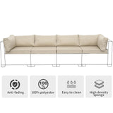 Valita Outdoor Furniture Replacement Cushions, Fits 4-seat Sectional Rattan Conversation Set, 10-Piece Patio Water-Resistant Replacement Sofa Cushions, Liner&Cover (Khaki) Valita