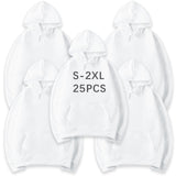 AiDiYGECO 25 Pcs Sublimation Hoodies Blank Men White 100 Polyester Hoodie For Sublimation AiDiYGECO