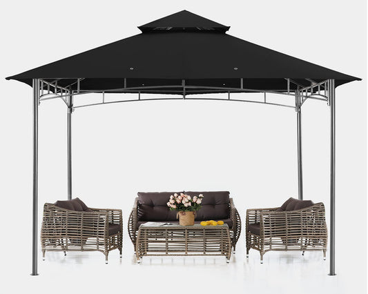 ABCCANOPY Gazebos for Patios 8x8 - Outdoor Steel Frame Gazebo for Lawn Backyard Garden Deck (Black)