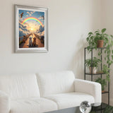 UIBDVKS Sunset Bridge Dogs Rainbow Sky Diamond Art Kits for Adults, 5D DIY Full Drill Diamond Painting Kits for Adults Beginners, Diamond Painting Kit for Wall Home Decor (No Frame) 12x16 Inch UIBDVKS