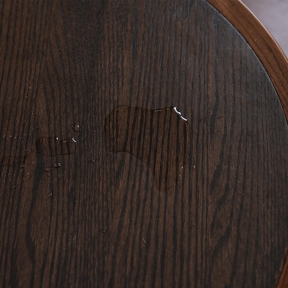 CONSDAN Nesting Table, Wood Coffee Table Set, Side Table Set with Solid Oak Hardwood Structure for Living Room, Bedroom, Balcony CONSDAN