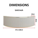Nuipesn Modern Curved Shaped Reception Desk with Drawer，Storage Cabinet,Keyboard Slider, E1-Grade Borad,Modern Front Desk for Company,Office,Retail(White, 110.24" L*23.62" W*39.37" H) Nuipesn