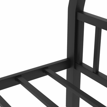 SIMPLEZC Upgraded Version Heavy Duty Thicken Metal Full XL Over Queen Bunk Bed, Stronger Steel Full Over Queen Bunk Bed, Bunkbed Frame Queen Size for Adults, Easy Assembly, Black (Full XL Over Queen)