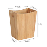 MOOACE Bamboo Trash Can, 2 Gallon Bamboo Waste Basket with Handles, Small Trash Basket Bamboo Garbage Can for Bedroom, Bathroom, Living Room, Office MOOACE
