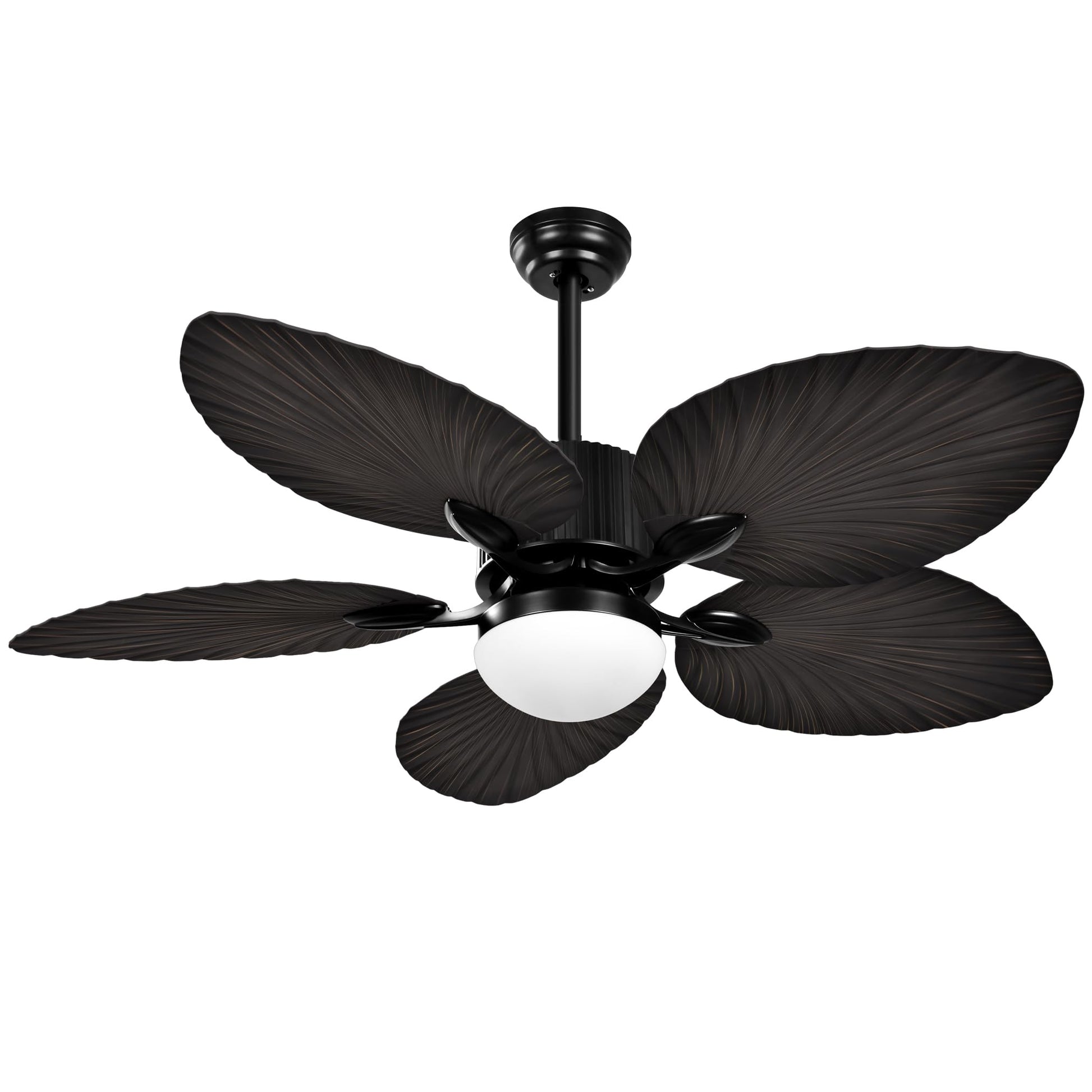 YITAHOME Tropical Ceiling Fan with LED Light and Remote, 52 Inch Outdoor Palm Leaf Fan for Patio with Memory Function, 5 Leaf Blades, Reversible DC Quiet Motor, for Porch, Farmhouse, Indoor,  - WoodArtSupply