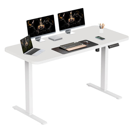 WALKINGDESK 48x24 Inches Whole Piece Electric Standing Desk, Seamless One Piece Height Adjustable Stand up Desk for Home Office, Ergonomic Sit to Stand Desk, Computer Workstation, White