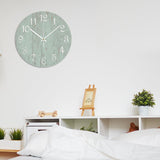 COCOKEN Wall Clock Silent Non Ticking Wooden Clocks Seafoam Green Clock Battery Operated 15in, Round Farmhouse Clock, Rustic Clocks Decor for Home Kitchen Office COCOKEN