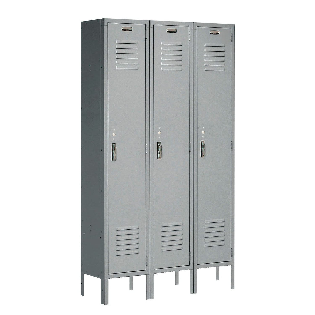 GLOBAL INDUSTRIAL Single Tier Locker, 12x18x72, 3 Door, Ready To Assemble, Gray Global Industrial