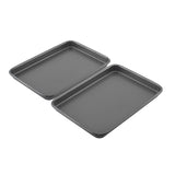 GoodCook Everyday Set of 2 Nonstick Steel 9" x 6.2" Toaster Oven Mini Baking Sheets, Gray GoodCook