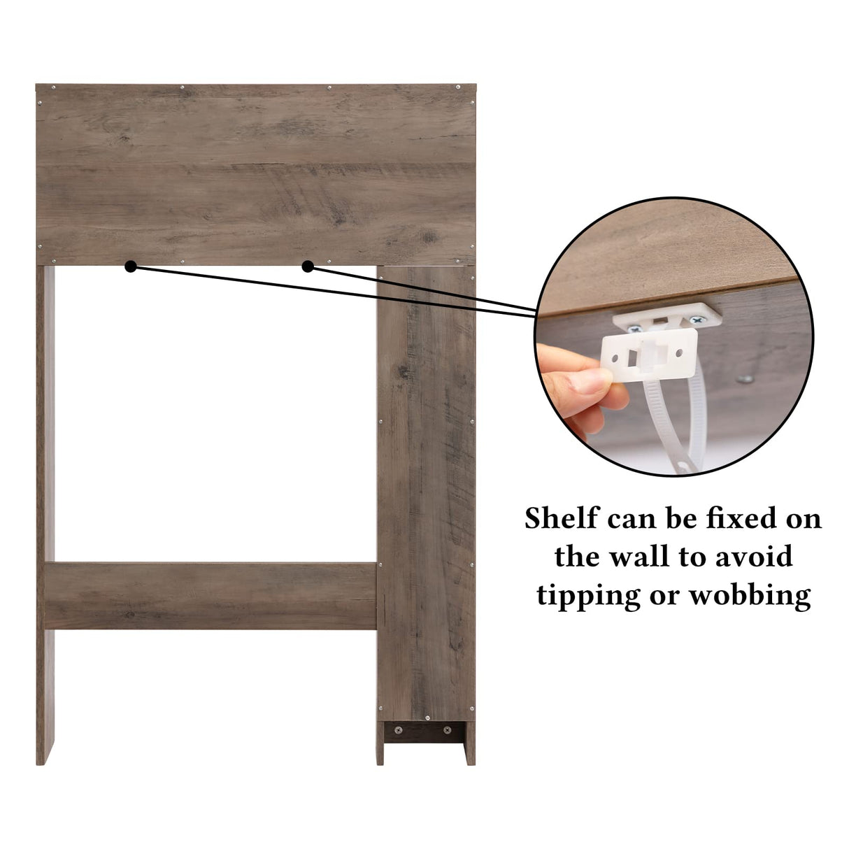 ALIMORDEN Over The Toilet Storage Cabinet, Bathroom Organizer Shelf with 2 Sliding Doors ALIMORDEN