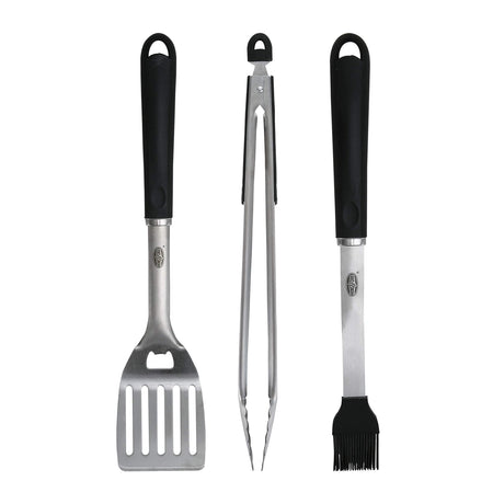Kingsford Stainless Steel 3 Piece BBQ Tool Set | BBQ Tongs, BBQ Basting Brush, and BBQ Spatula | Rust Resistant Stainless Steel, Grilling Tools for All Grills Kingsford