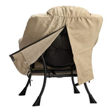 HollyHOME Modern Fabric Large Lazy Chair, Accent Oversized Comfy Reading Chair, Thick Padded Cozy Lounge Chair with Armrest, Leisure Sofa Chair for Living Room, Bedroom, Dorm, Coffee&White HollyHOME