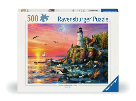 Ravensburger Lighthouse at Sunset 500 Piece Jigsaw Puzzle for Adults - 12000217 - Handcrafted Tooling, Made in Germany, Every Piece Fits Together Perfectly Ravensburger