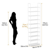 barsone Shoe Rack 10 Tiers, 20-25 Pairs Shoe Organizer Storage Shelf Stand Tower Shoe Rack, Space Saving Shoe Shelves Narrow Free Standing Shoe Rack for Closet Entryway Hallway Apartment Garage(White) barsone