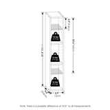 Furinno Fulda 3-Tier Space Saving Storage Shelf Bookcase, 6-Inch Width, White Furinno