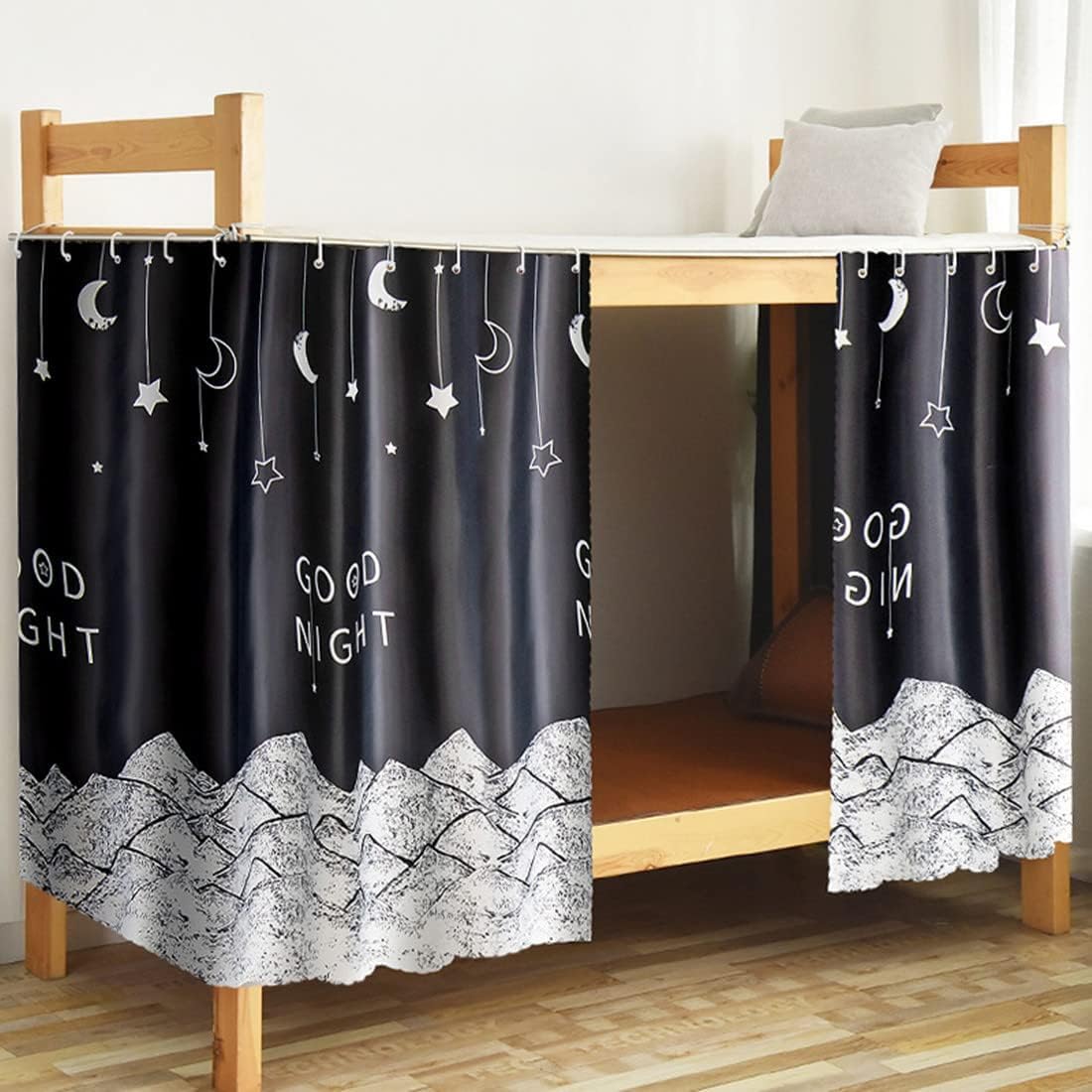 XGOPTS Bottom Bunk Bed Curtains Privacy Curtains Breathable Dustproof Single Bed Blackout Curtains Privacy Cloth Panels Underbed Loft Bed Canopy Tent Curtain Shading Drapes for Dorm XGOPTS