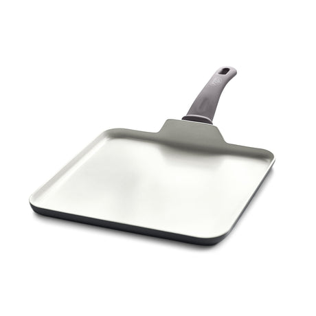 GreenLife Soft Grip Healthy Ceramic Nonstick, 11" Griddle Pan, PFAS-Free, Dishwasher Safe, Grey GreenLife