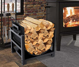 MOFEEZ Firewood Rack Log Holder Indoor with Wood Carrier, Powder-coated Steel Made, Up-loaded to 110lb, 18inch(L) x 13inch(W) x 17inch(H) MOFEEZ