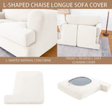 molasofa T Cushion Loveseat Slipcover with 2 Individual T Cushion Shape Seat Covers for Home Décor, 3 Pieces Stretchable, Washable, Non-Pilling, Non-Slip Loveseat Covers (Loveseat,White) molasofa