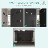 Naomi Home Bliss Modern Freestanding Wall Mounted Entertainment Center Floating TV Wall Panel for 70 inch TVs, Home Theater with LED Strip, Pull-Out Drawers and Overhead Shelf – Black, Solid Pine Wood Naomi Home