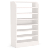 8 Tier Tall Shoe Rack, Wooden Shoe Storage Cabinet, Entryway Organizer - White