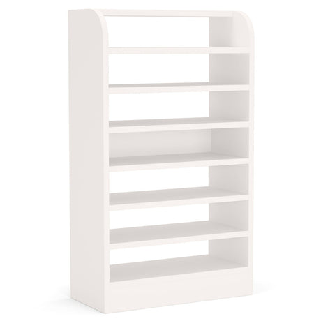 8 Tier Tall Shoe Rack, Wooden Shoe Storage Cabinet, Entryway Organizer - White HouseOfZazla