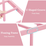 VECELO Twin Size Metal Platform Bed Frame with Headboard and Footboard, Heavy Duty Slat Support/No Box Spring Needed Mattress Foundation/Underbed Storage Space, Victorian Style VECELO