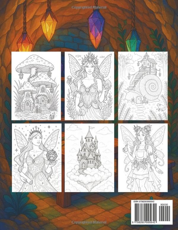 World of Fairies: A Fantasy Adult Coloring Book of Fairies and Fairy Houses for Relaxation and Creativity WoodArtSupply