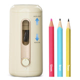 Deli Electric Pencil Sharpener - Fully Automatic, Auto In & Out, Rechargeable Hands-Free for 6.9-12mm Pencils - Home & Classroom - Battery Operated - Beige deli