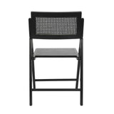 Flash Furniture Galene Set of 2 Cane Rattan Folding Chairs with Solid Wood Frame Ventilated Back, Perfect for Events or Additional Seating, Black Flash Furniture