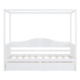 Merax Twin Size Canopy Day Bed with 2 Drawers, White Merax