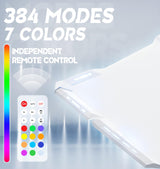 Dowinx Gaming Desk with LED Lights, RGB Gaming Computer Table with Carbon Fibre Surface, LED Home Office Desk with Remote Control, Pc Workstation with Cup Holder and Headphone Hook, 63 Inch, White Dowinx