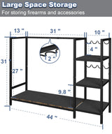 Mondazie Gun Rack, Floor Standing Rifle Stand with Pistol Shelves, Vertical Shotgun Storage Holder Display Racks Indoor with Padding for Home or Garage, Hold up to 11 Long Guns and 8 Handguns, Black Mondazie