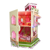 Rooftop Romance 3D Puzzle Dollhouse for Girls - Easy to Assemble 3-D Miniature Doll House Building Kit with LED Light for Kids - Educational Paper Jigsaw Puzzles - Perfect Craft Toys Gift - 101 Pcs Sourcingbay