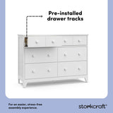 Storkcraft Moss 6 Drawer Dresser (White) – GREENGUARD Gold Certified Nursery Dresser, Safety-Focused Interlocking Drawer System, Chest of Drawers for Bedroom, Wood Craftsmanship Storkcraft