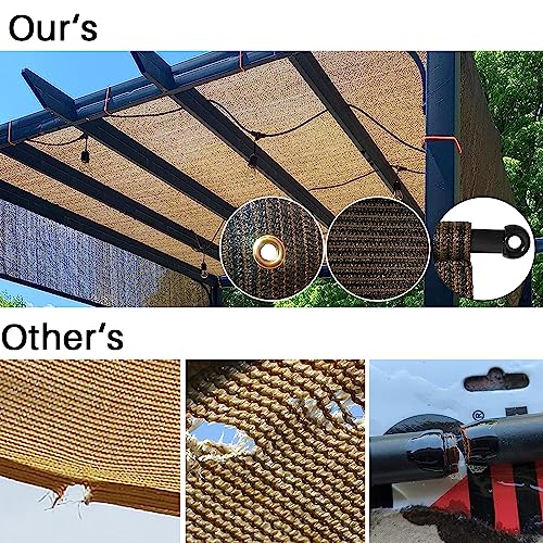 INFRANGE 8' x 12' Universal Pergola Shade Cover Replacement Canopy with Grommets Weighted Rods Permeable for Outdoor Patio Porch Backyard Gazebo Brown INFRANGE