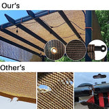 INFRANGE 8' x 12' Universal Pergola Shade Cover Replacement Canopy with Grommets Weighted Rods Permeable for Outdoor Patio Porch Backyard Gazebo Brown INFRANGE