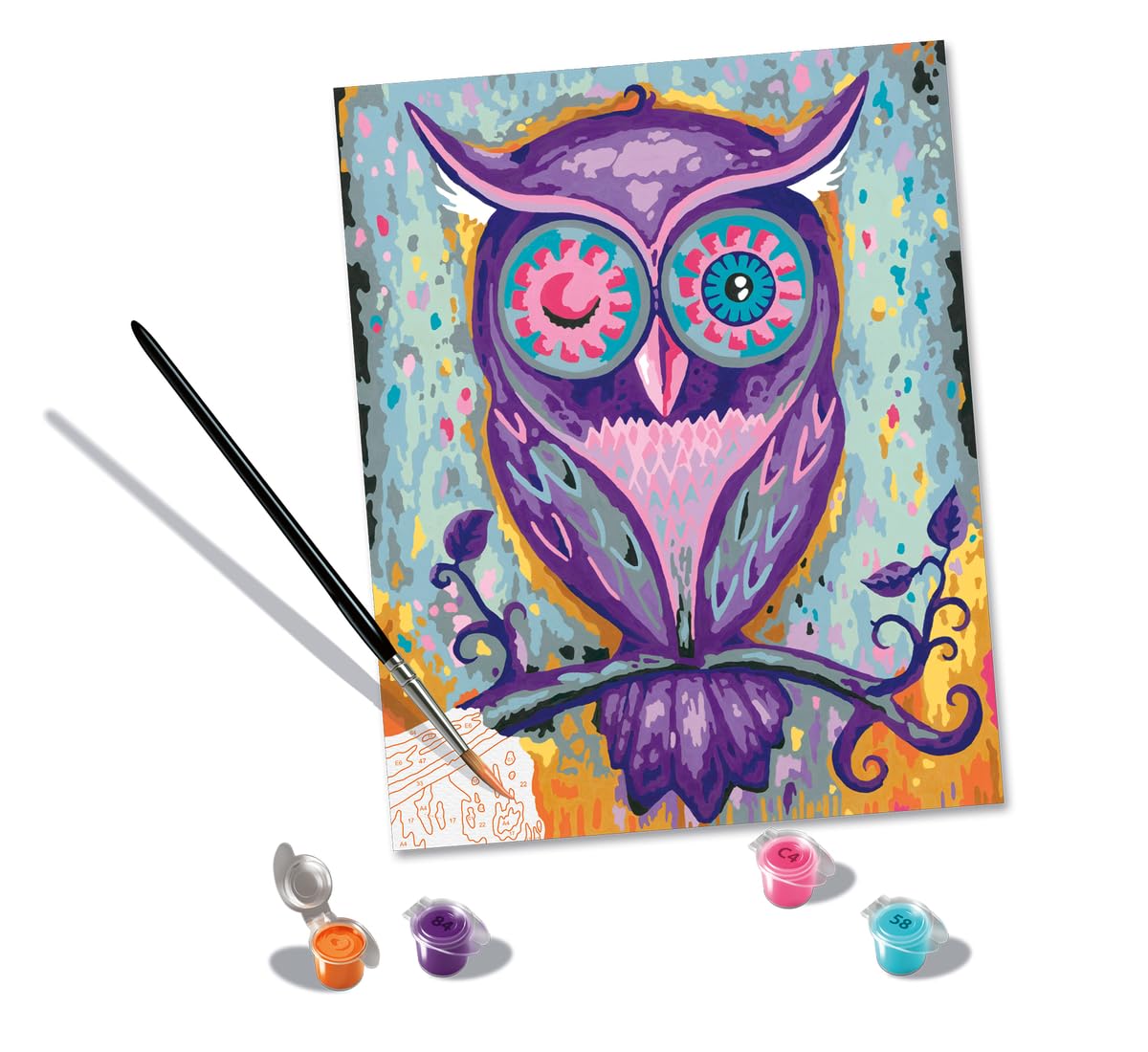 Ravensburger CreArt Dreaming Owl Paint by Numbers Kit for Adults - Painting Arts and Crafts for Ages 12 and Up Ravensburger