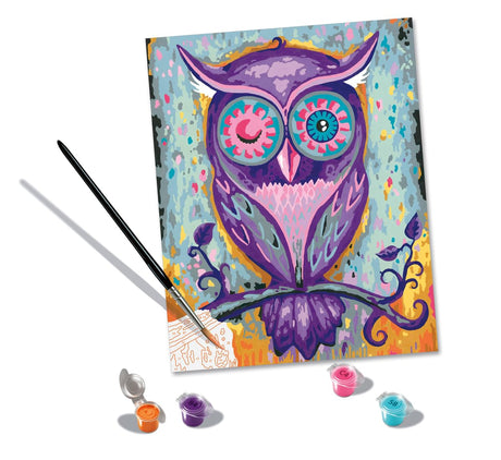 Ravensburger CreArt Dreaming Owl Paint by Numbers Kit for Adults - Painting Arts and Crafts for Ages 12 and Up Ravensburger