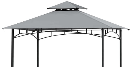 SCOCANOPY Upgraded Ripstop Fabric Replacement Canopy Grill BBQ Gazebo Roof Top for Gazebo Model L-GZ238PST-11 Only,(Gray Ripstop) SCOCANOPY
