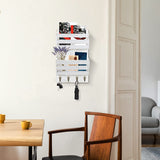 Unistyle Mail Holder with Key Hooks Mail Organizer Wall Mount Hanging Mail Organizer for Home,Office,Entryway,Mail Holder Wall Mounted for Letter, Magazines, Keys, Leashes Unistyle