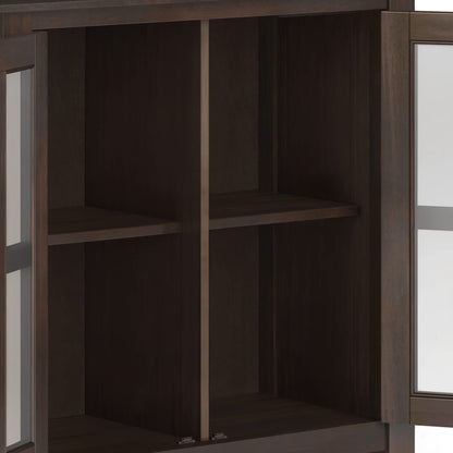 SIMPLIHOME Artisan SOLID WOOD 30 Inch Wide Contemporary Low Storage Cabinet in Tobacco Brown, For the Living Room, Entryway and Family Room - WoodArtSupply