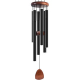 Bursvik Large Aluminium Wind Chimes 37" Inches to Create a Zen Atmosphere Suitable for Outdoor, Garden, Patio Decoration. Classic Black Wind Chimes with Wind Catcher Suitable as A Gift for Unisex Bursvik