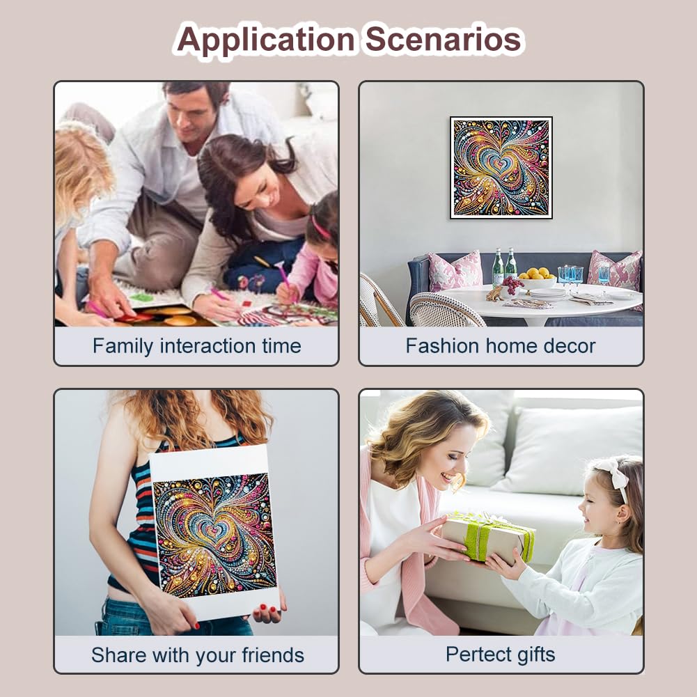hill froeistung Special Shape Love Diamond Art Painting Kits for Adults,Valentine's Day Diamond Art Kits for Beginners,Diamond Art Kits for Home Decor12×12inch/30×30cm hill froeistung